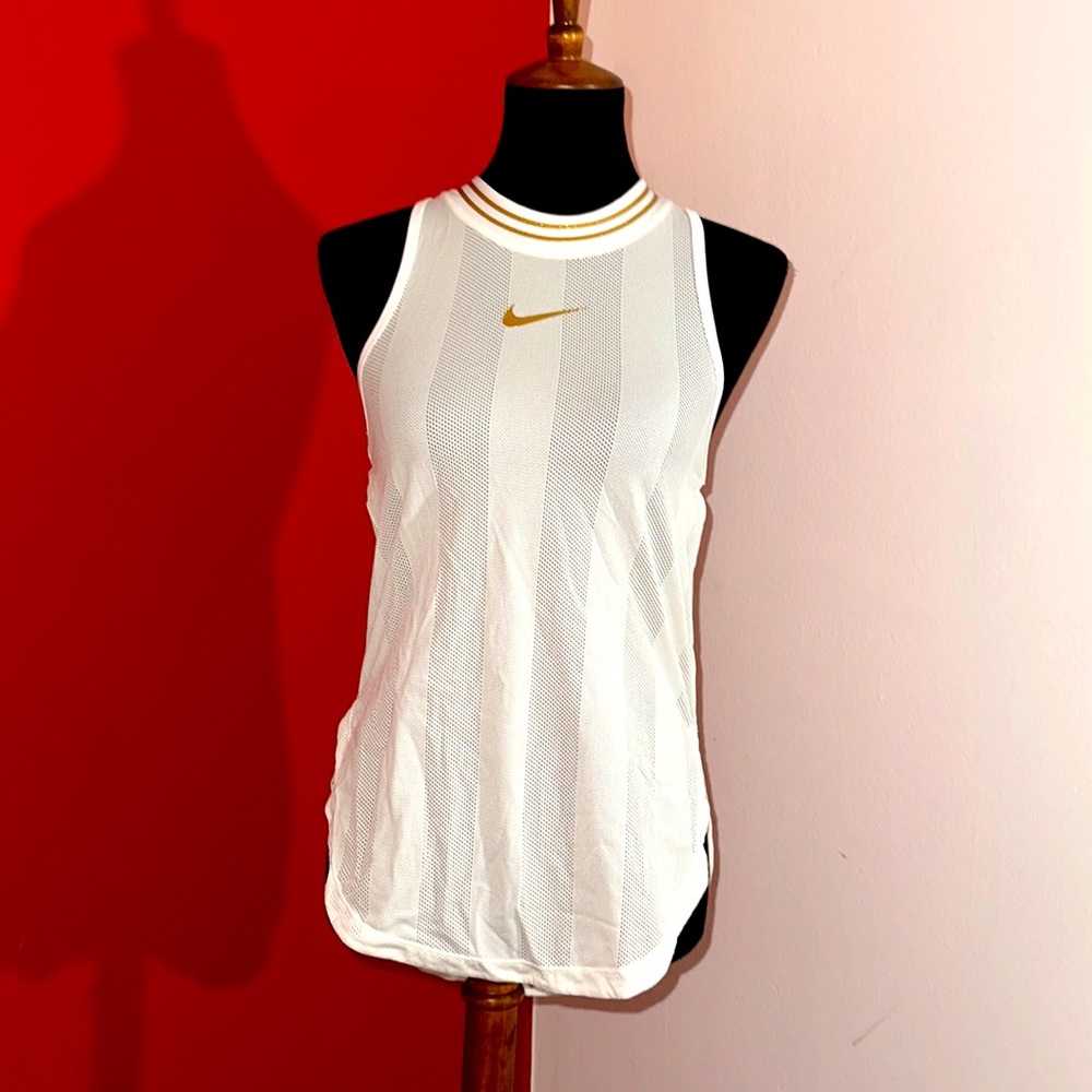 Nike mesh top with gold logo